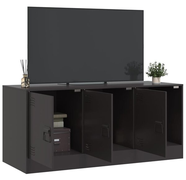 Fekete acél TV-szekrény 99 x 39 x 44 cm