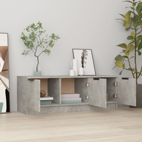 Betonszürke szerelt fa TV-szekrény 102 x 35 x 36,5 cm