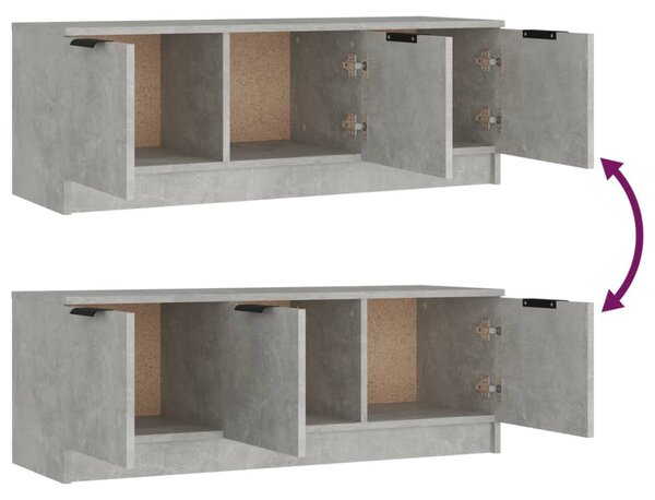 Betonszürke szerelt fa TV-szekrény 102 x 35 x 36,5 cm