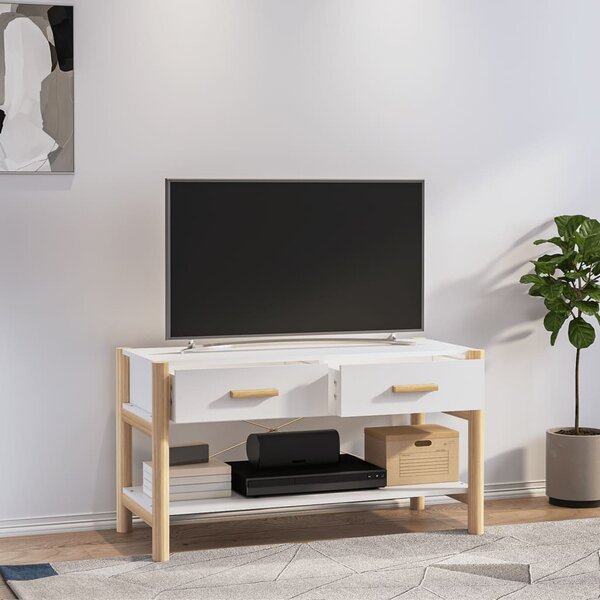 Fehér szerelt fa TV-szekrény 82x38x45 cm