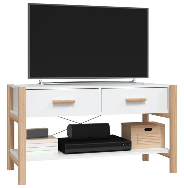 Fehér szerelt fa TV-szekrény 82x38x45 cm