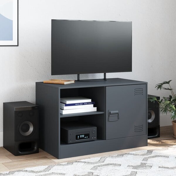 Antracitszürke acél TV-szekrény 67 x 39 x 44 cm