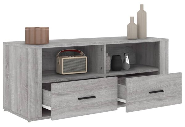 Szürke sonoma színű szerelt fa TV-szekrény 100 x 35 x 40 cm