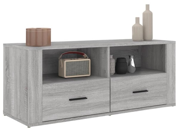 Szürke sonoma színű szerelt fa TV-szekrény 100 x 35 x 40 cm