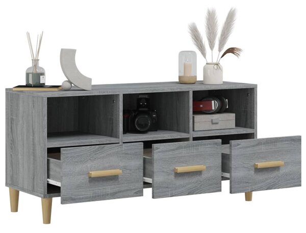 Szürke sonoma színű szerelt fa TV-szekrény 120 x 36 x 50 cm