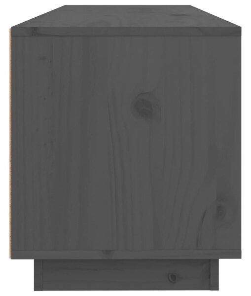 Szürke tömör fenyőfa TV-szekrény 100x34x40 cm