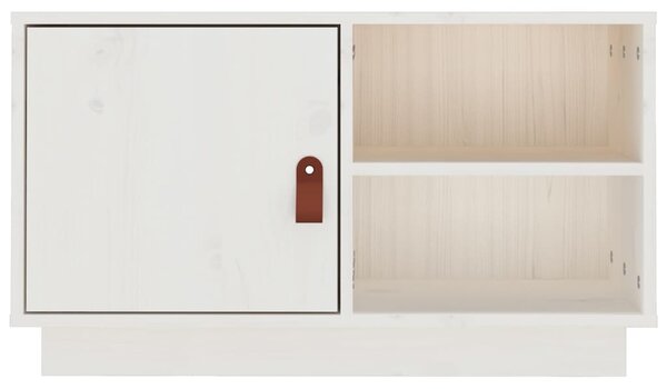 Fehér tömör fenyőfa TV-szekrény 70 x 34 x 40 cm