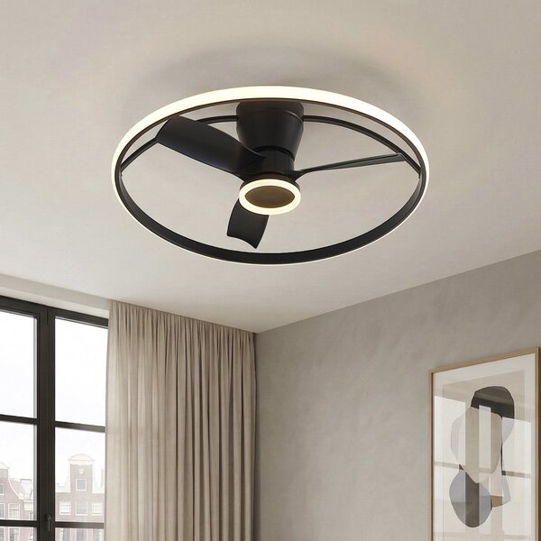 Mennyezeti ventilátor fekete, LED-del és távirányítóval - Steer
