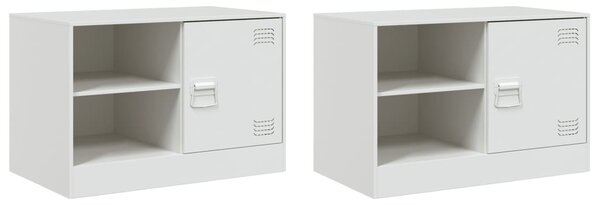 2 db fehér acél TV-szekrény 67 x 39 x 44 cm
