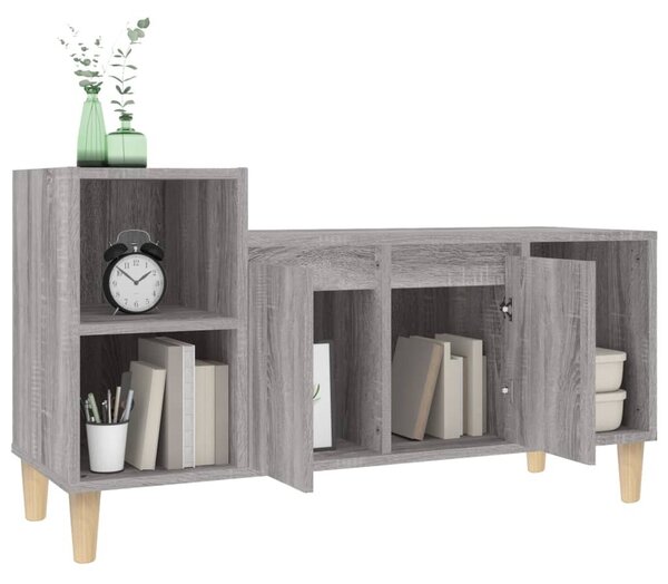 Szürke sonoma színű szerelt fa TV-szekrény 100x35x55 cm