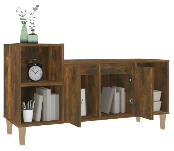 Füstös tölgy színű szerelt fa TV-szekrény 100x35x55 cm