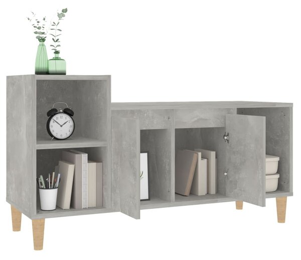 Betonszürke szerelt fa TV-szekrény 100 x 35 x 55 cm