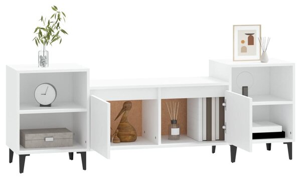 Fehér szerelt fa TV-szekrény 160 x 35 x 55 cm