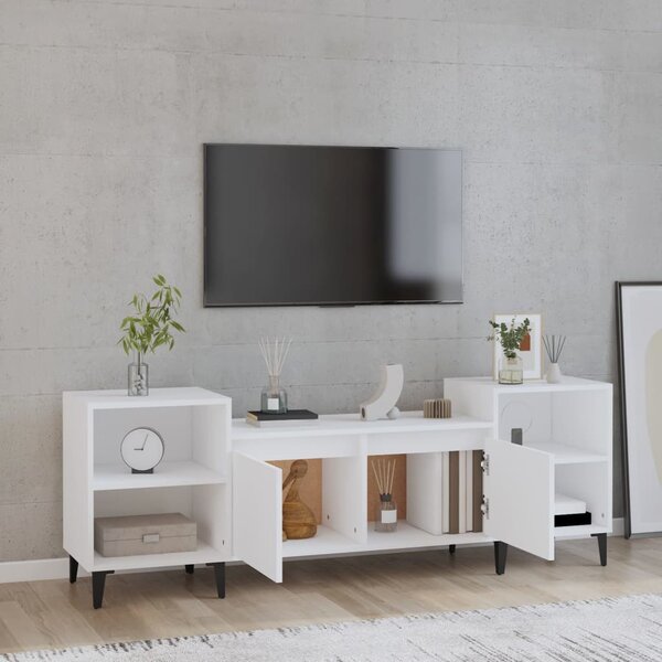 Fehér szerelt fa TV-szekrény 160 x 35 x 55 cm