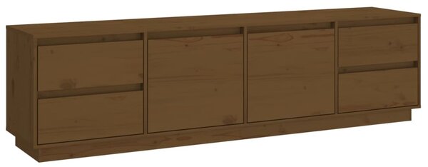Mézbarna tömör fenyőfa TV-szekrény 176x37x47,5 cm