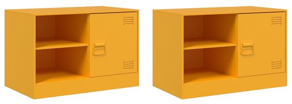 2 db mustársárga acél TV-szekrény 67 x 39 x 44 cm