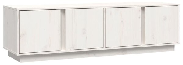 Fehér tömör fenyőfa TV-szekrény 140 x 40 x 40 cm