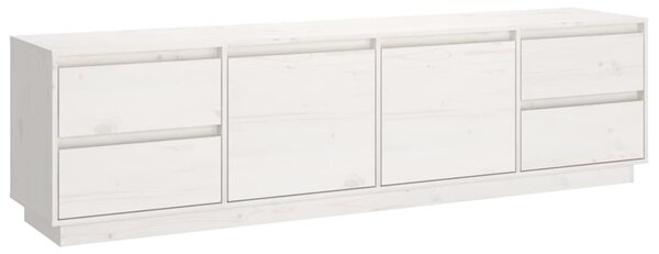 Fehér tömör fenyőfa TV-szekrény 176 x 37 x 47,5 cm