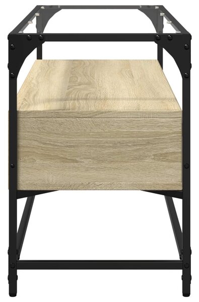 Sonoma tölgy szerelt fa TV-szekrény üveglappal 98 x 35 x 51 cm