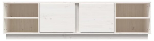 Fehér tömör fenyőfa TV-szekrény 156 x 40 x 40 cm