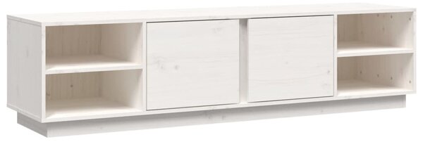 Fehér tömör fenyőfa TV-szekrény 156 x 40 x 40 cm