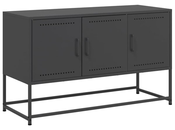Fekete acél TV-szekrény 100,5x39x60,5 cm