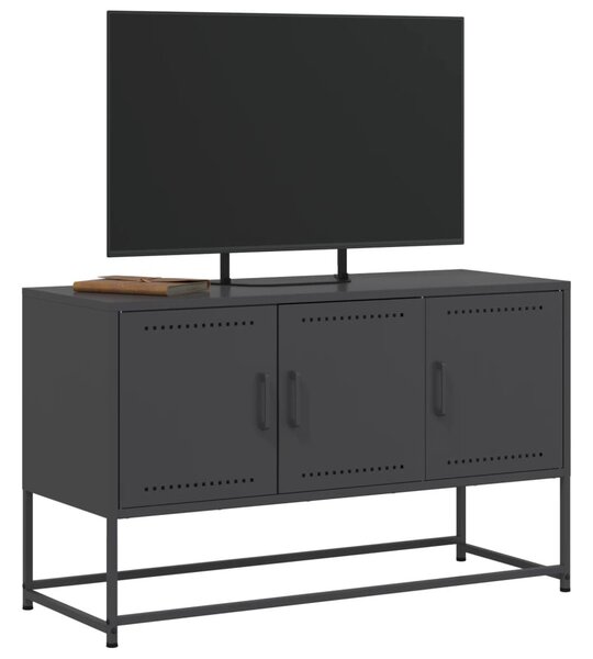 Fekete acél TV-szekrény 100,5x39x60,5 cm