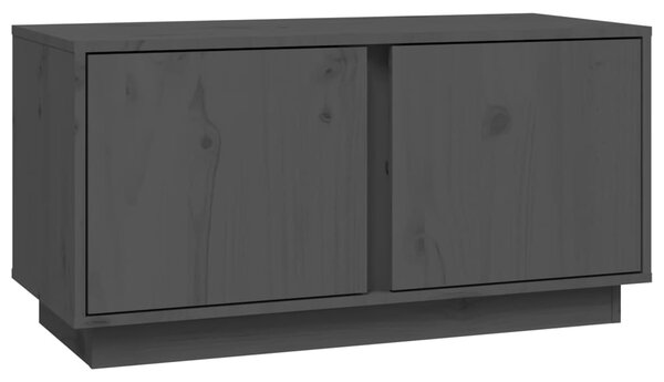 Szürke tömör fenyőfa TV-szekrény 80 x 35 x 40,5 cm
