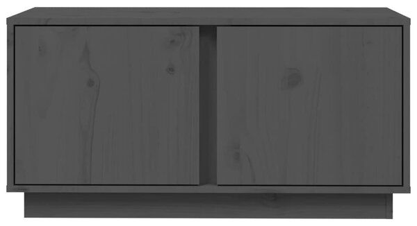Szürke tömör fenyőfa TV-szekrény 80 x 35 x 40,5 cm