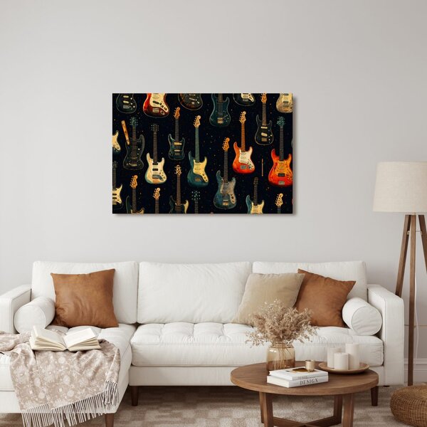 Kép elektromos gitárok fekete háttéren
