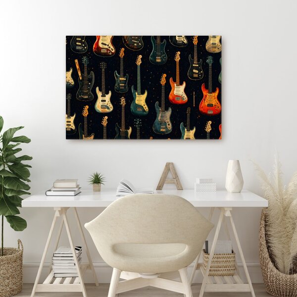 Kép elektromos gitárok fekete háttéren