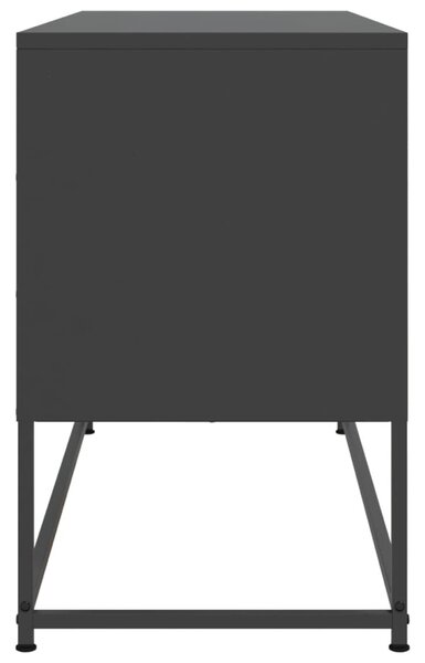 Fekete acél TV-szekrény 100,5x39x60,5 cm