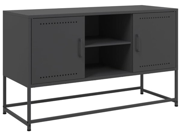Fekete acél TV-szekrény 100,5x39x60,5 cm