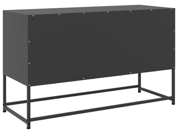 Fekete acél TV-szekrény 100,5x39x60,5 cm