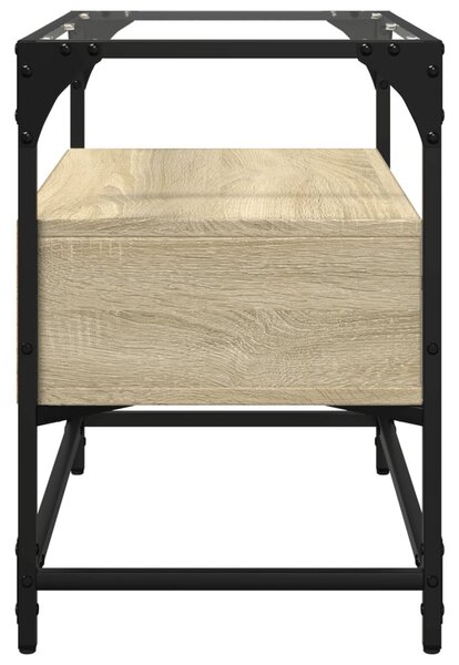 Sonoma tölgy szerelt fa TV-szekrény üveglappal 60 x 35 x 51 cm