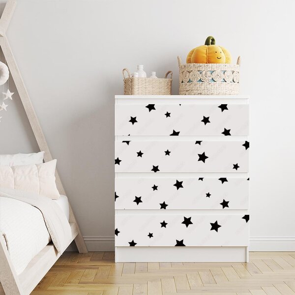 IKEA MALM bútormatrica - fekete csillagok
