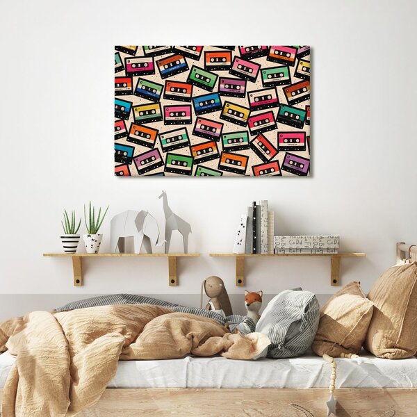Kép retro kazetták élénk színekben