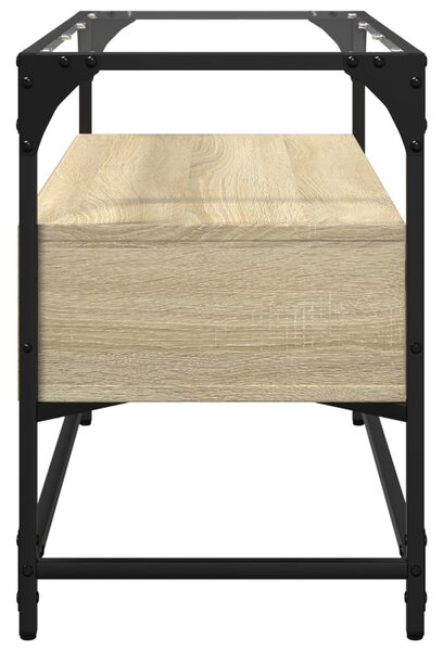Sonoma tölgy szerelt fa TV-szekrény üveglappal 80 x 35 x 51 cm