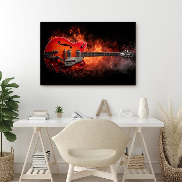 Kép elektromos gitár lángokban