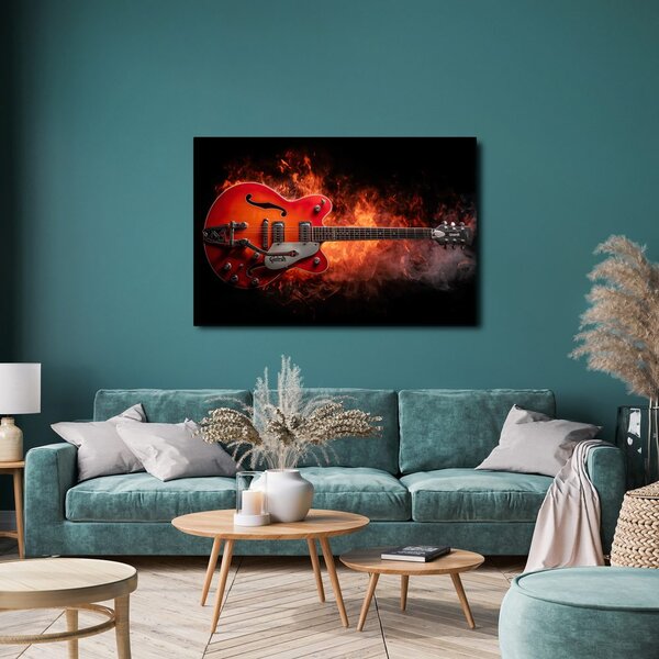 Kép elektromos gitár lángokban