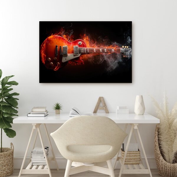 Kép elektromos gitár lángokban