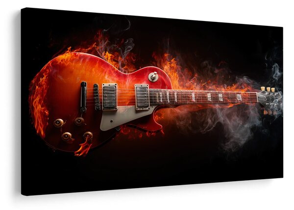 Kép elektromos gitár lángokban