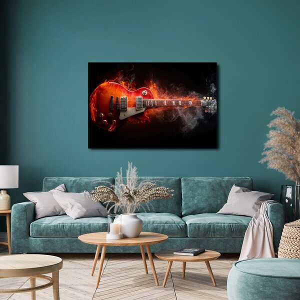 Kép elektromos gitár lángokban