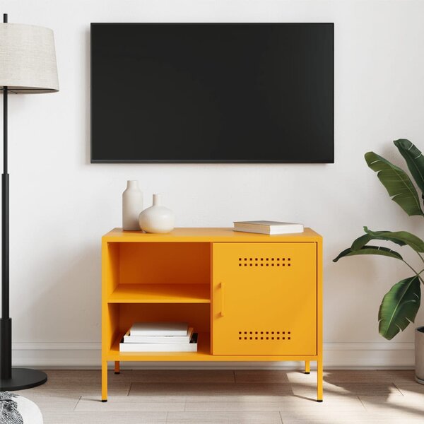 Mustársárga acél TV-szekrény 68 x 39 x 50,5 cm