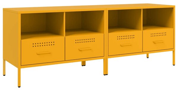 2 db mustársárga acél TV-szekrény 68 x 39 x 50,5 cm