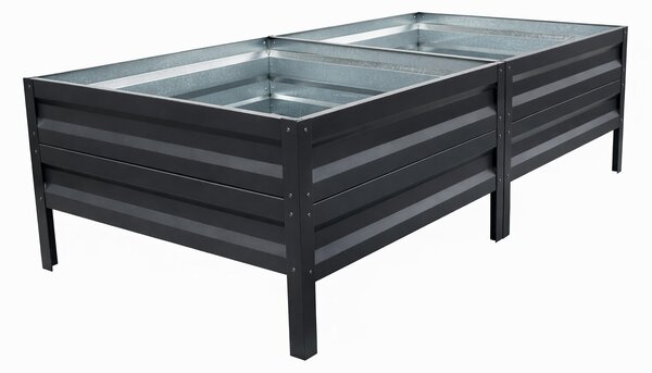 Emelt ágyas LEGI 0,65 × 2 m, horganyzott acélváz, magsság40 cm, antracit