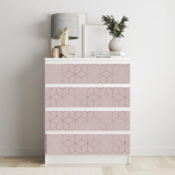 IKEA MALM bútormatrica - rózsaszín hexagonok