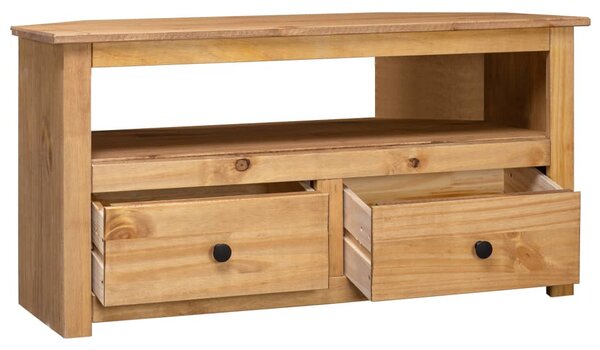 Panama stílusú tömör fenyőfa sarok TV-szekrény 93 x 49 x 49 cm