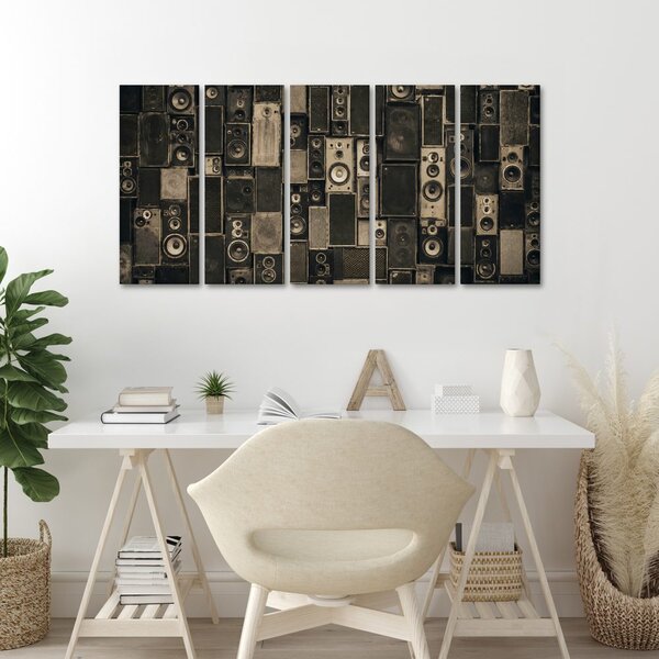 5 részes kép vintage hangszórók