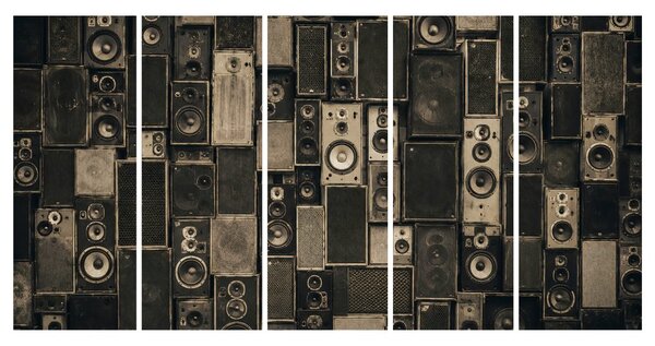 5 részes kép vintage hangszórók